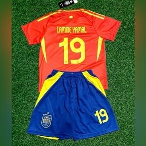 Kids Youth Jersey Spain Lamine Yamato 19 Red Soccer Small Medium Large XL